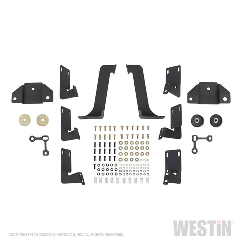 Westin 99-16 Ford F-250/350/450/550 CC (6.75ft Bed) HDX Drop Whl to Whl Nerf Step Bars - Text Blk - 56-534015