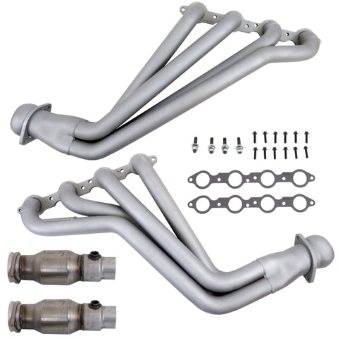 BBK 10-15 Camaro LS3 L99 Long Tube Exhaust Headers With Converters - 1-3/4 Chrome - 4021
