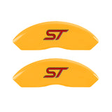 MGP 4 Caliper Covers Engraved Front & Rear No bolts/ST Yellow finish black ch - 10231SST1YL