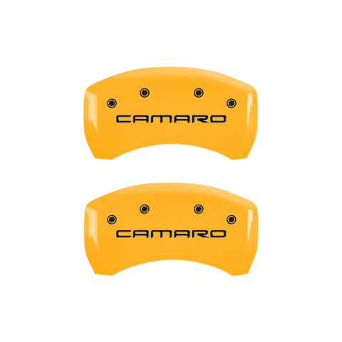 MGP 4 Caliper Covers Engraved F & R Gen 4/Camaro Yellow Finish Black Char 2000 Chevrolet Camaro - 14027SCA4YL