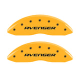 MGP 4 Caliper Covers Engraved Front & Rear With out stripes/Avenger Yellow finish black ch - 12192SAV2YL