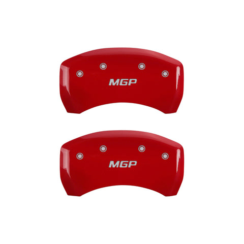 MGP 4 Caliper Covers Engraved Front & Rear MGP Red finish silver ch - 32022SMGPRD