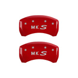 MGP 4 Caliper Covers Engraved Front Lincoln Engraved Rear MKS Red finish silver ch - 36019SLCSRD