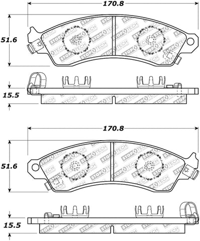 StopTech Street Select Brake Pads - Rear - 305.04120