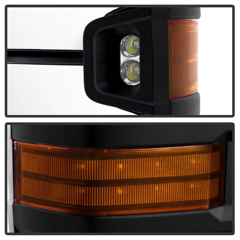 xTune Chevy Silverado 14-16 Heated Amber LED Signal Telescoping Mirrors MIR-CSIL14S-G2-PWH-AM-SET - 9936708