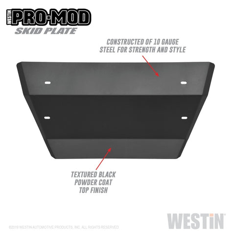 Westin 19-21 Chevrolet Silverado 1500 Outlaw/Pro-Mod Skid Plate - Tex. Blk - 58-71215