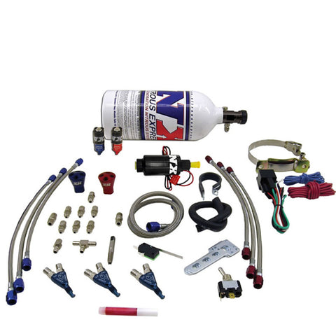 Nitrous Express Three Cyl Piranha Nitrous Kit w/2.5lb Bottle - 60033P