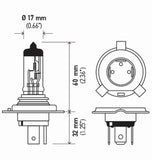 Hella Bulb H4 12V 60/55W P43T T4625 +50 (2) - H4P50TB