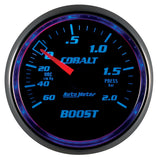 Autometer Cobalt 52mm 2 BAR Mechanical Boost Gauge - 6103-M