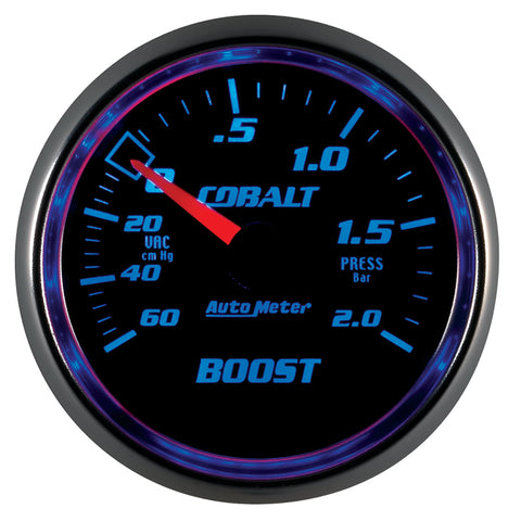 Autometer Cobalt 52mm 2 BAR Mechanical Boost Gauge - 6103-M