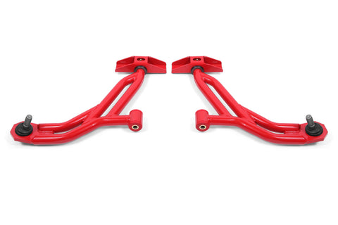 BMR 10-14 Ford Mustang Non-Adj. Lower A-Arms Delrin/Rod End w/ 19mm Tall Ball Joint - Red - AA756R