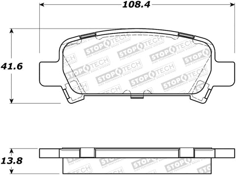 StopTech Sport Brake Pads w/Shims and Hardware - Rear - 309.07701