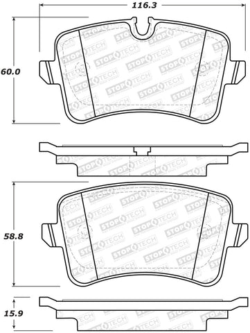 StopTech Street Brake Pads - Rear - 308.15470