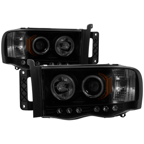 Spyder Dodge Ram 1500 02-05 03-05 Projector Headlights CCFL Halo LED Blk Smke PRO-YD-DR02-CCFL-BSM - 5078797