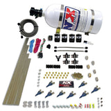 Nitrous Express 8 Cyl Piranha Direct Port 4 Solenoids Nitrous Kit (200-500HP EFI Jets) w/10lb Bottle - 80001EFI-10