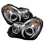 Spyder Mercedes Benz C-Class 01-05 4 DrProjector Headlights Halogen LED Halo Blk PRO-YD-MBW203-HL-BK - 5011251