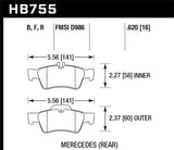 Hawk 13-16 Mercedes CLS550 / 15-16 Mercedes E350 HPS Street Rear Brake Pads - HB755F.620