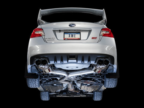 AWE Tuning Subaru STI VA / WRX GV / STI GV Sedan Touring Edition Exhaust - Diamond Black Tip (102mm) - 3015-43108