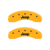 MGP 4 Caliper Covers Engraved Front & Rear Jeep Yellow Finish Black Char 2006 Jeep Commander - 42002SJEPYL