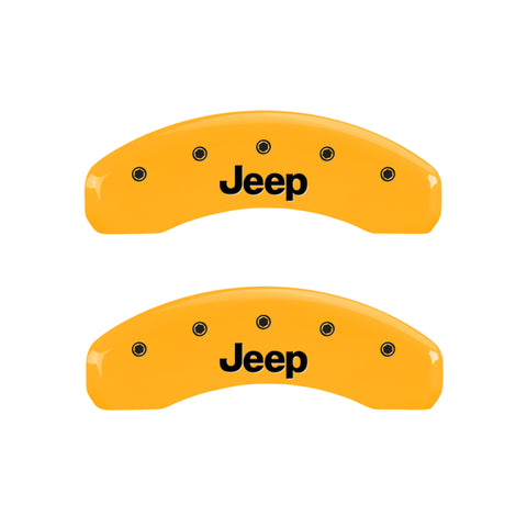 MGP 4 Caliper Covers Engraved Front & Rear Jeep Yellow Finish Black Char 2006 Jeep Commander - 42002SJEPYL