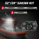 XK Glow SAR360 Light Bar Kit Emergency Search and Rescue Light System White (2)52In (2)20In - XK-SAR360-3311W