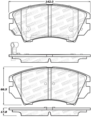 StopTech Street Brake Pads - Rear - 308.14040