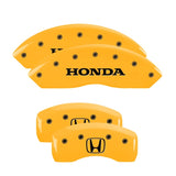 MGP 4 Caliper Covers Engraved Front Honda Rear H Logo Yellow Finish Black Char 2010 Honda Crosstour - 20211SHOHYL