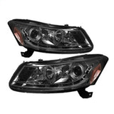 Spyder Honda Accord 08-12 4Dr Projector Headlights- LED Halo DRL Smke PRO-YD-HA08-4D-HL-SM - 5010681