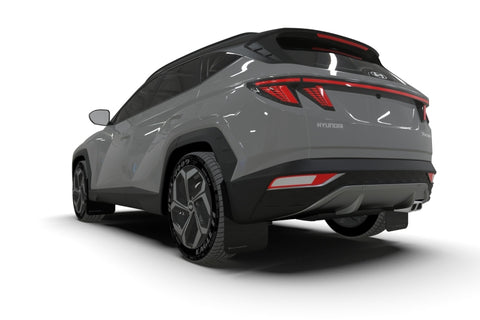 Rally Armor 2022 Hyundai Tucson Black UR Mud Flap w/ Grey Logo - MF75-UR-BLK-GRY