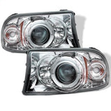 Spyder Dodge Dakota 97-04/Durango 98-03 1PC Projector Headlights LED Halo LED Chrm PRO-YD-DDAK97-C - 5009791