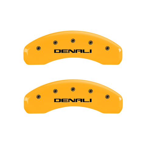 MGP 4 Caliper Covers Engraved Front & Rear Denali Yellow finish black ch - 34009SDNLYL