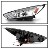 Spyder 15-18 Ford Focus Projector Headlights - Seq Turn Light Bar - Chrome PRO-YD-FF15-LBSEQ-C - 5086457