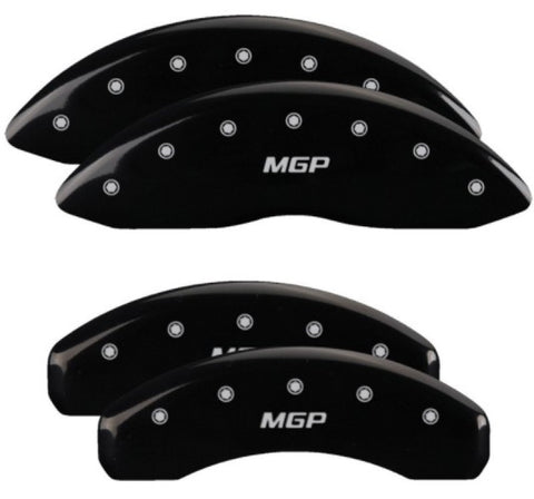 MGP 4 Caliper Covers Engraved Front & Rear MGP Red Finish Silver Char 2019 Nissan Armada - 17224SMGPRD