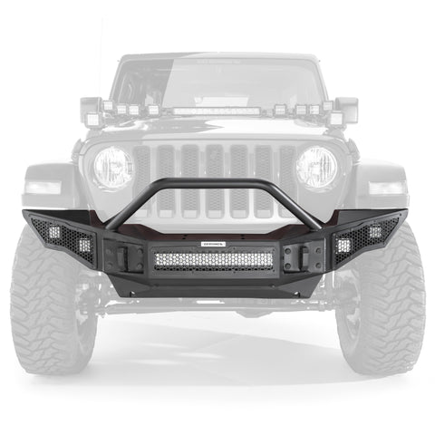 Go Rhino 07-20 Jeep Wrangler JL/JLU/JK/JKU/Gladiator JT Rockline Full Width Bumper w/ Overrider - 331201T