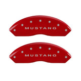 MGP 4 Caliper Covers Engraved Front Mustang Engraved Rear S197/Bar & Pony Red finish silver ch - 10197SMB1RD