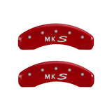 MGP 4 Caliper Covers Engraved Front Lincoln Engraved Rear MKS Red finish silver ch - 36014SLCSRD