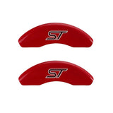 MGP 4 Caliper Covers Engraved Front & Rear No bolts/ST Red finish silver ch - 10236SST1RD