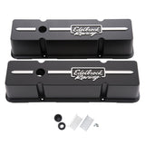 Edelbrock Valve Cover Racing Series Chevrolet 1959-1986 262-400 CI V8 Tall Black - 41643