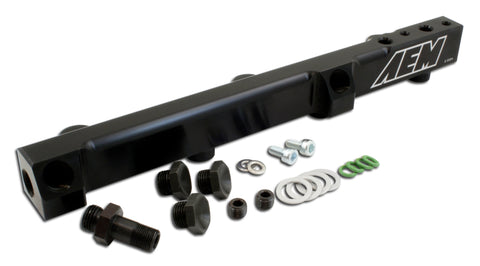 AEM 90-93 Accord DX/LX/SE/EX & 92-01 Prelude S/Si/Si VTEC Black Fuel Rail - 25-104BK