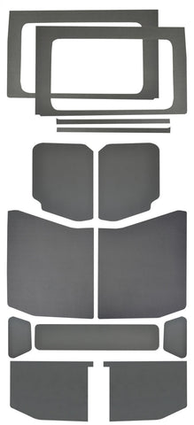 DEI 18-23 Jeep Wrangler JL 4-Door Boom Mat Complete Headliner Kit - 13 Piece - Gray Leather Look - 50181