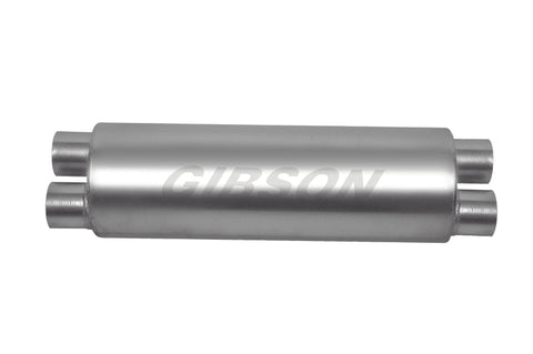 Gibson SFT Superflow Dual/Dual Round Muffler - 8x24in/3in Inlet/2.5in Outlet - Stainless - 766300S