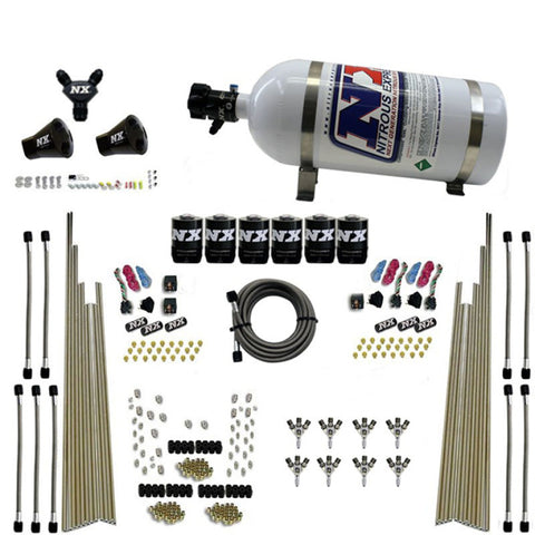 Nitrous Express 8 Cyl Triple-D Dry Direct Port 3 Stage Dry 6 Solenoids Nitrous Kit w/10lb Bottle - 80020-10