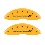 MGP 4 Caliper Covers Engraved F & R Stripes/Challenger Yellow Finish Black Char 2006 Dodge Charger - 12005SCL1YL