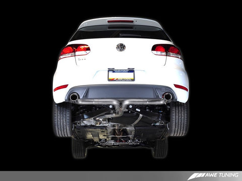 AWE Tuning Mk6 GTI Performance Catback - Diamond Black Round Tips - 3015-33038