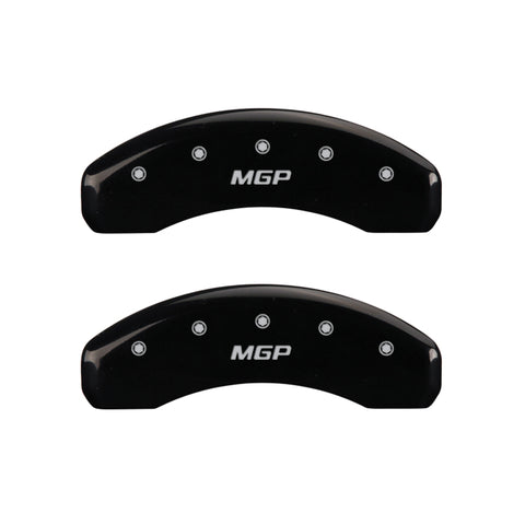 MGP 4 Caliper Covers Engraved Front & Rear MGP Black finish silver ch - 12043SMGPBK