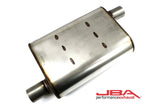 JBA Universal Chambered Style 304SS Muffler 13x9.75x4 2in Inlet Diameter Offset/Offset - 40-201300