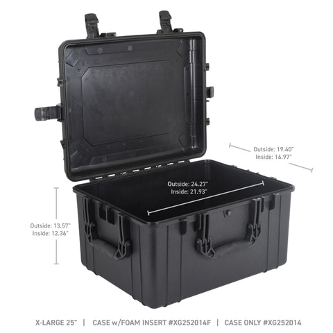 Go Rhino XVenture Gear Hard Case w/Foam - Extra Large 25in. / Lockable / IP67 - Tex. Blk - XG252014F