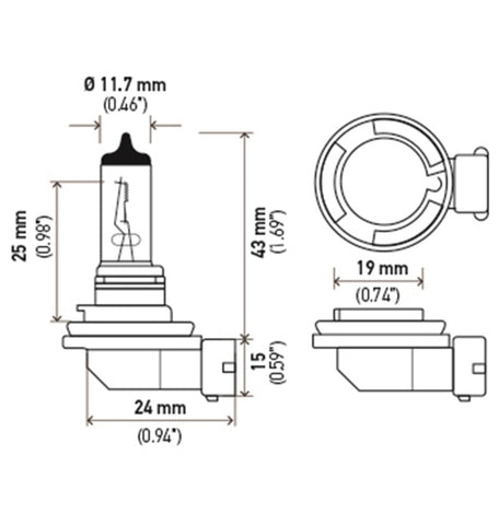 Hella Bulb H11 12V 55W PGJ19-2 T4 LONG LIFE - H11LL