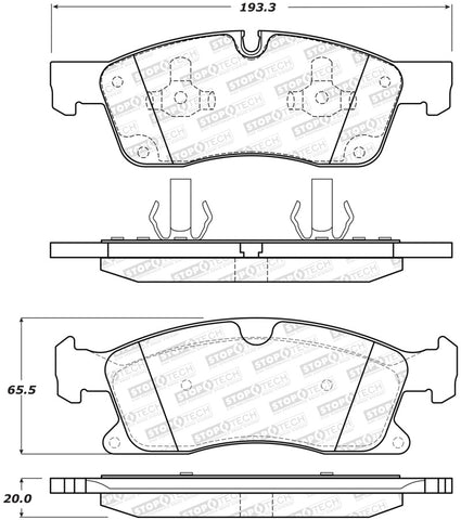 StopTech Street Brake Pads - Front - 308.16290