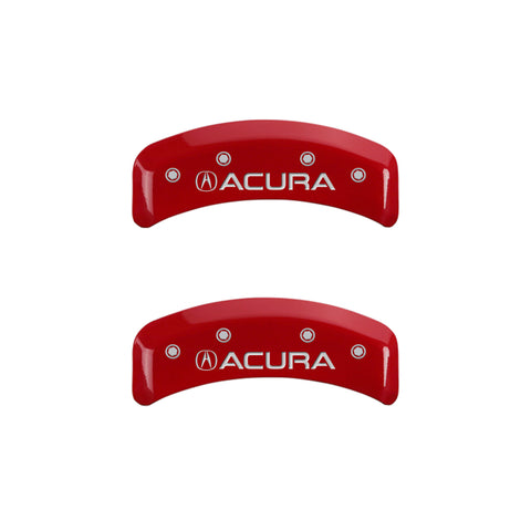 MGP 4 Caliper Covers Engraved Front & Rear Acura Red finish silver ch - 39002SACURD